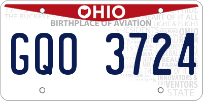 OH license plate GQO3724