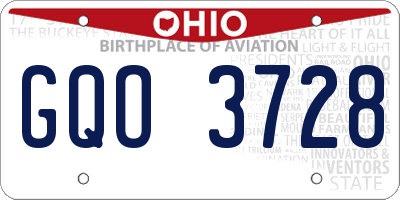 OH license plate GQO3728