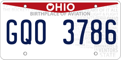 OH license plate GQO3786