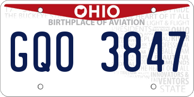 OH license plate GQO3847