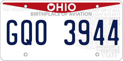 OH license plate GQO3944
