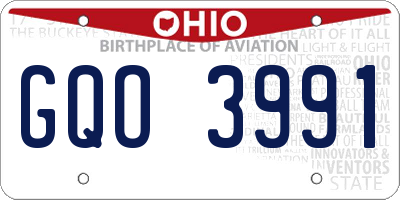 OH license plate GQO3991