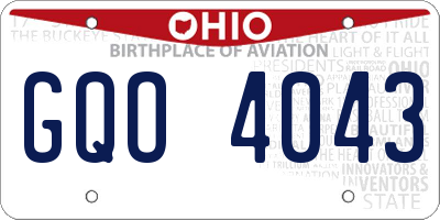 OH license plate GQO4043