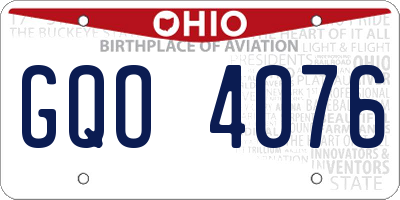 OH license plate GQO4076
