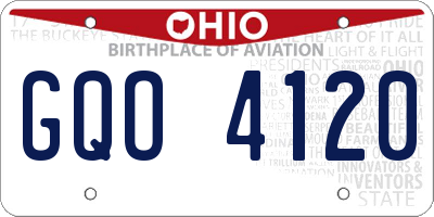 OH license plate GQO4120