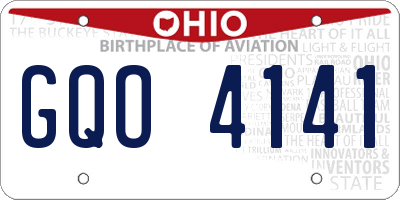 OH license plate GQO4141