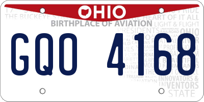 OH license plate GQO4168