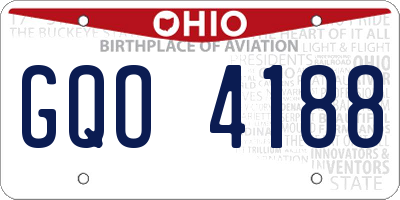 OH license plate GQO4188