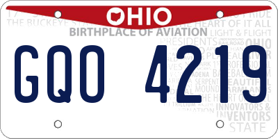 OH license plate GQO4219