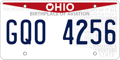 OH license plate GQO4256
