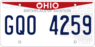 OH license plate GQO4259