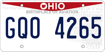 OH license plate GQO4265