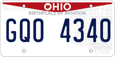OH license plate GQO4340