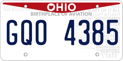 OH license plate GQO4385