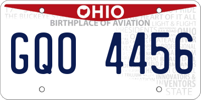 OH license plate GQO4456