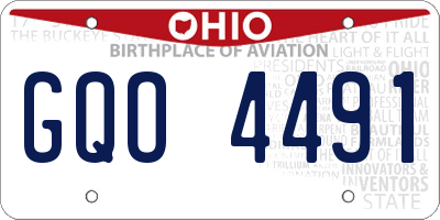 OH license plate GQO4491