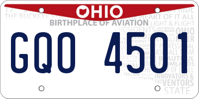 OH license plate GQO4501