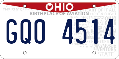 OH license plate GQO4514
