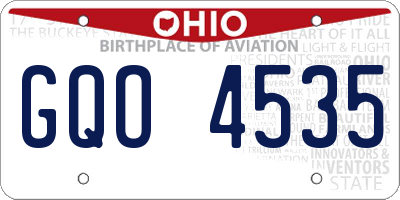 OH license plate GQO4535