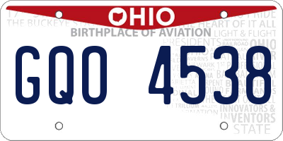 OH license plate GQO4538