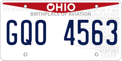 OH license plate GQO4563