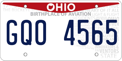 OH license plate GQO4565