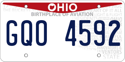 OH license plate GQO4592