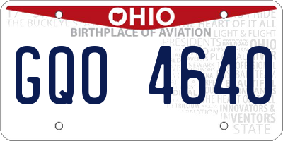 OH license plate GQO4640