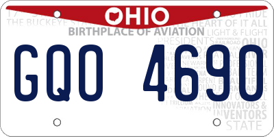 OH license plate GQO4690