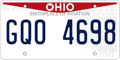 OH license plate GQO4698