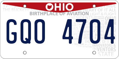 OH license plate GQO4704
