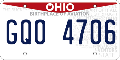 OH license plate GQO4706