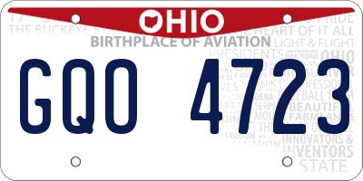 OH license plate GQO4723