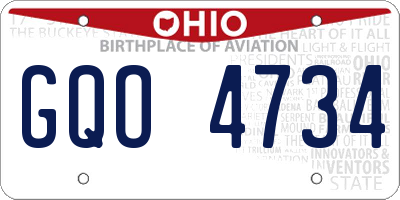 OH license plate GQO4734