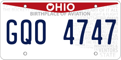 OH license plate GQO4747