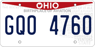 OH license plate GQO4760