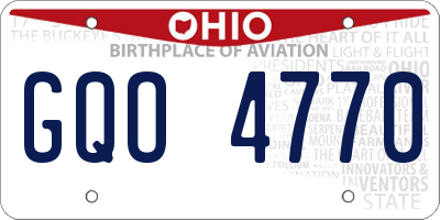 OH license plate GQO4770