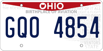 OH license plate GQO4854