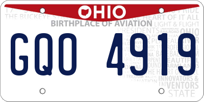 OH license plate GQO4919