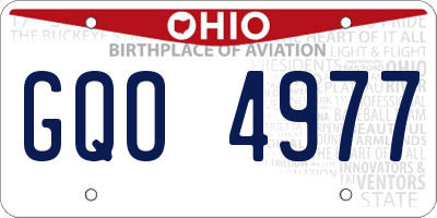 OH license plate GQO4977