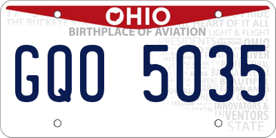 OH license plate GQO5035