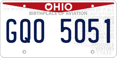 OH license plate GQO5051