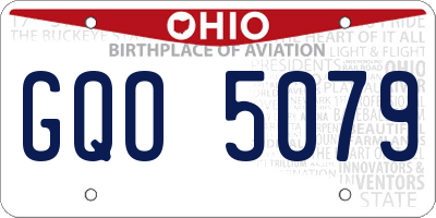 OH license plate GQO5079
