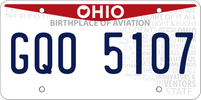OH license plate GQO5107