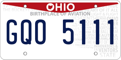 OH license plate GQO5111