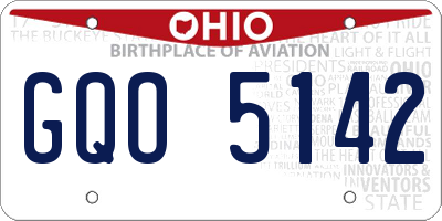 OH license plate GQO5142
