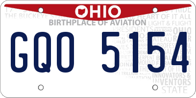 OH license plate GQO5154