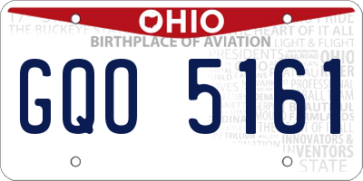 OH license plate GQO5161
