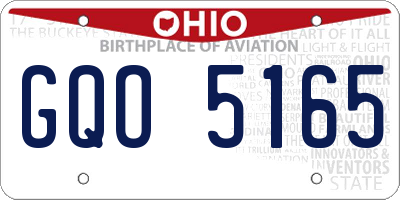 OH license plate GQO5165