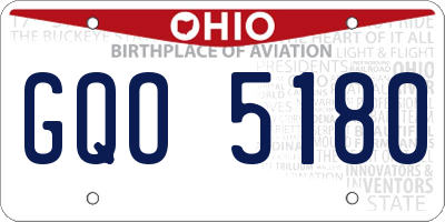 OH license plate GQO5180